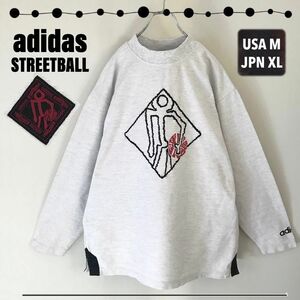 adidas 90s★ビンテージ アディダス★ストリートボール★リバーススウェットシャツ★刺繍★USAメンズM(JPNメンズXL)