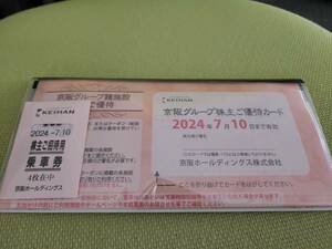 京阪ホールディングス株式会社　株主優待　優待券(ひらかたパーク等)及び乗車券 ４枚