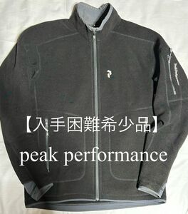 【入手困難希少美品】PeakPerformance ピークパフォーマンスHOMME R&Dフリースミドルウェア／ブラック／M