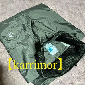 【希少品】karrimor カリマー ナイロンスタンドジャケット／グレー(フード収納有り)