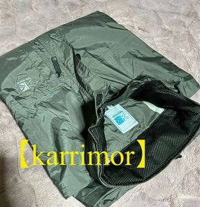 【希少品】karrimor カリマー ナイロンスタンドジャケット／グレー(フード収納有り)