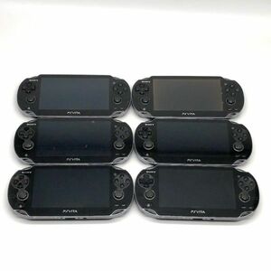 【まとめ】PS Vita 6台セット 本体のみ ジャンク PCH-1000 3台 PCH-1100 3台 クリスタル・ブラック PlayStation Vita SONY