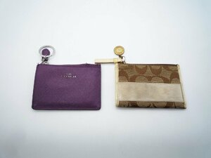 ★COACH コーチ コインケース カードケース パスケース キーリング付き シグネチャー レザー まとめて 2点 F12186★/H