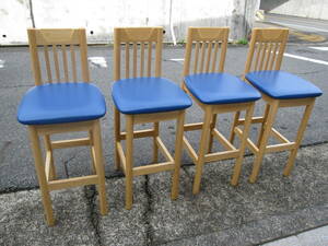 【直接引取・近隣配達のみ】CRES　カウンター椅子　店舗用椅子　木製椅子 　4点セット