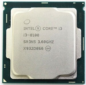 [Используется CPU] Intel Core I3-8100 3,6 ГГц SR3N5 Socket 1151 4 Ядра 4 потока LGA1151