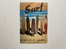 ブリキ看板 20×30㎝ HAWAII ハワイ ハワイアン 波 サーフィン 水着 海 レトロ TIN アメリカンガレージ お洒落に インテリア 新品 PRO-174_画像2