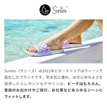 Sunies サニーズ レディースサンダル ハイビスカス柄 ゴールド USサイズ6.5_画像3