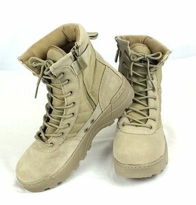  military boots Tacty karu boots combat boots rider boots work shoes shoes side zipper mackerel ge men's boots TAN24.0cm