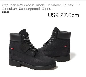 Supreme Timberland Diamond Plate 6inch Premium Waterproof Boot Black US9 27cm ティンバーランド ダイヤモンドプレート