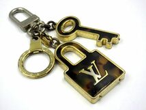 ■LOUIS VUITTON ルイヴィトン べっ甲柄 ポルトクレコンフィダンス キーホルダー キーリング M65088 ゴールド＆ブラウンカラー系 ブランド_画像1