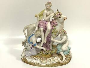 希少品 マイセン Meissen 『エウロパの誘拐』 ケンドラー原型 アンティーク フィギュリン フィギュア 置物 大型 雄牛