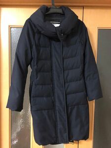 ダウン90%◆PLST◆プラステ ロングダウンコート サイズ4 XL 紺ネイビー