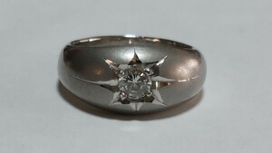 中古 プラチナ pt900 リング ダイヤモンド 0.245ct 指輪 重さ12.8g サイズ 13号