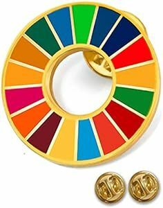 【国連本部公式最新仕様】SDGs バッジ 25mm金色七宝焼き【1個】SDGsバッチ ピンバッチ SDGs 帽子 バッグにも最