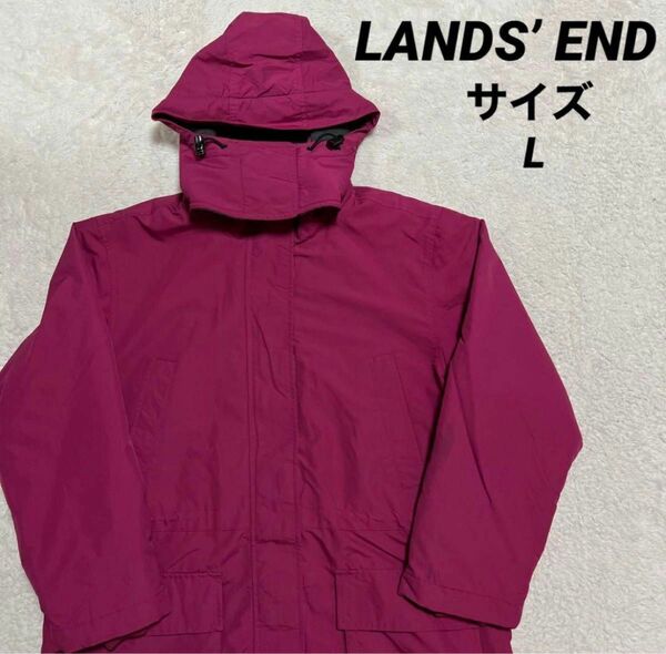 LANDS’ END 中綿 ナイロンジャケット パープルピンク サイズ L