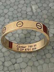 Cartier　カルティエ　カルチェ　ラブリング　ミニラブリング　19号　イエローゴールド750　指輪　LOVE　美品
