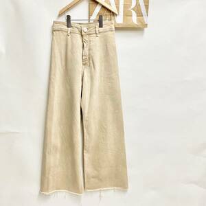 新品0.7万ZARAザラ　T MARINE STRAIGHT-LEG HIGH-WAIST デニムパンツsize36