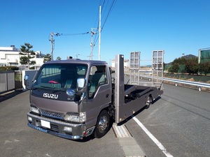 即決可　いすゞ　エルフ　２台積　積載車　６速ターボ　花見台　キャリアカー　車検R6.3　福岡