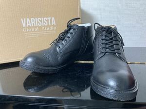 新品ヴァリジスタグローバルスタジオVARISISTAGlobalStudioレザーショートブーツ25cmメンズ本革本皮靴革靴ビジネスシューズブラック黒