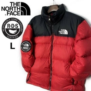 1円～!売切!【正規新品】THE NORTH FACE 1992 RETRO ANNIVERSARY NUPTSE JACKET ダウンジャケット 限定品 希少 30周年 防寒(L)赤190122-175