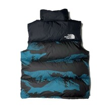 1円～!売切!【正規新品】THE NORTH FACE PRINTED 1996 RETRO NUPTSE VEST ダウンベスト ヌプシ US限定 ロゴ刺繍(XL)青 総柄 ① 190122-115_画像8