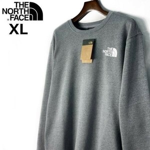 1円～!売切!【正規新品】THE NORTH FACE◆LOGO PULLOVER CREW トレーナー スウェット US限定 男女兼用 裏起毛 キャンプ(XL)グレー181130-22