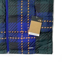 1円～!売切!【正規新品】THE NORTH FACE PRINTED ROXBOROUGH LUXE DOWN VEST ダウンベスト US限定 ロゴ刺繍(XXL)青 緑 チェック柄190122-83_画像5