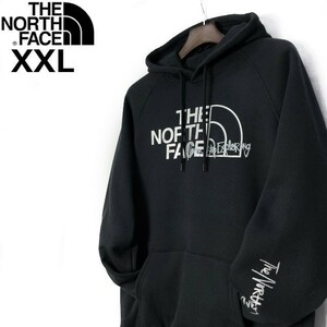 1円～!売切!【正規新品】THE NORTH FACE◆W GRAPHIC INJECTION HOODIE パーカー US限定 メタリックシルバー 男女兼用(XXL)黒 181130-23