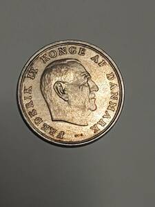 ★デンマーク　5クローネ白銅貨　1972年　フレゼリク9世崩御年