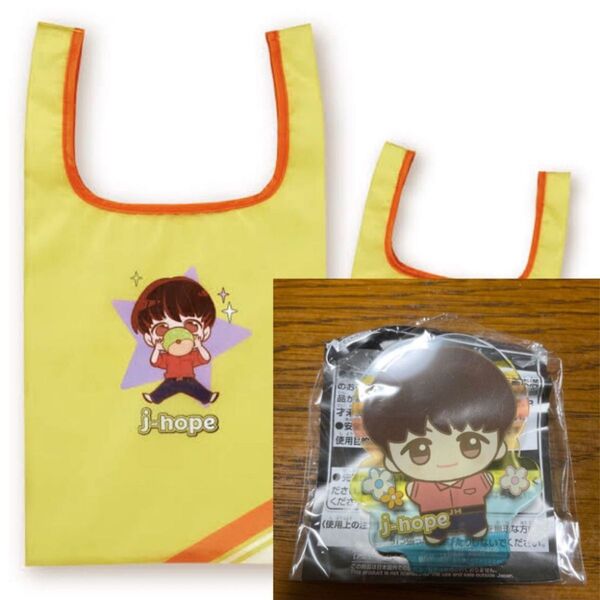 BTS TinyTAN かぷばっく(エコバッグ) & ナムコ限定 ちびぐるみアクリルバッジ j-hope ホビ 計2点 セット