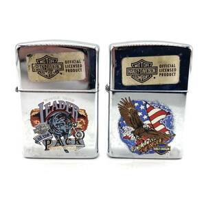 ■Zippo ジッポ ジッポー HARLEY-DAVIDSON ハーレーダビッドソン FOLLOW the EAGLE LEADER of the PACK 1995年製 2個 セット 現状品