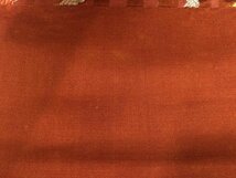 055917# 【1円～】アンティーク　縞に組紐模様織出し袋帯（材料）_画像8