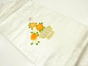 ys6880103; 宗sou 草花模様刺繍名古屋帯【リサイクル】【着】