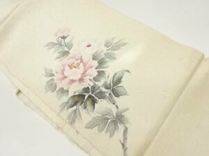 Art hand Auction ys6880029 ; Sou, motif de pivoine peint à la main en or Nagoya obi (usure), Kimono femme, kimono, Tsumugi, Omeshi, autres