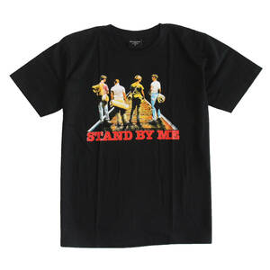 映画Tシャツ スタンドバイミー 人気 冒険 アメリカ ストリート系 人気 デザインTシャツ おもしろTシャツ メンズ 半袖 ★tsr0709-blk-l