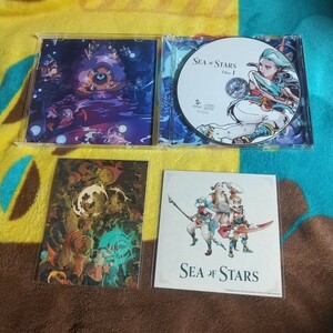 即決3000【中古品】【特典のみ】Sea of STARS アートカード3枚 オリジナル・サウンドトラックCD 2枚 ステッカーシート 2枚 サントラ