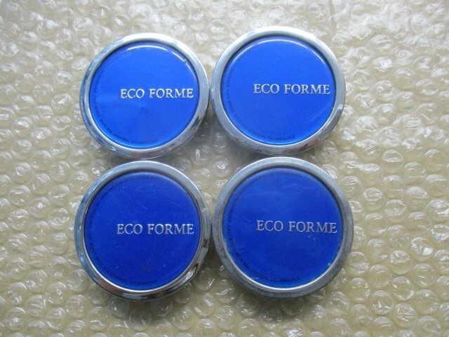 BS ブリヂストン ECO FORME エコ フォルム アルミホイール用 青 ブルー 中古センターキャップ 4個/4枚