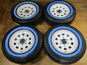 200 series Hiace new goods IRON HEAD white wheel new goods white ribbon tire 4ps.@6H139.7 15 -inch 215/70R15C 109/107Q 8PR Daytona 