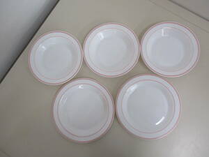 H03 arcopal 中皿 2種5枚セット 強化ガラス arc 平皿 スープ皿 アルコパル フランス