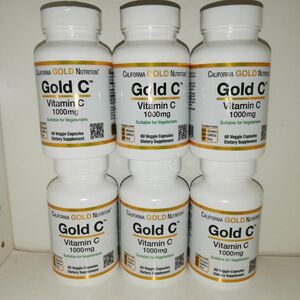 【6個セット】Gold C ビタミンC 1000mg 60粒 アスコルビン酸 California Gold Nutrition