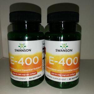 【2個セット】ビタミンE 180mg 400IU 60ソフトジェル Swanson スワンソン