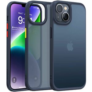 iPhone13 用 ケース 半透明上品感 マット感 黄ばみなし ブラック 半透明