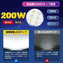 送料無料 8台 投光器 led 200w 2000w相当 昼光色 6500K 16000LM IP66防水 3mコード アース付きプラグ PSE AC 80-150V 1年保証 BLD-200A_画像2