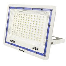 送料無料 10個セット 高輝度 100W 1000W相当 極薄型 LED投光器 広角130° 昼光色6500K 8000LM IP66 3mコード 角度調整 看板灯 bld_画像1