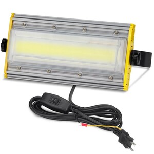 8台 50W・500W相当 LED 投光器 スイッチ付き 8000LM AC85-120V 昼光色 6000K 広角240度 IP67防水 3Mケーブル コード付き ledライト KRO-501