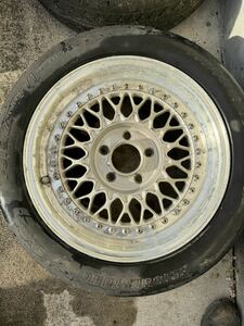 アルミ BBS RS035 16×7J+24 5穴 4本 中古 付属有 旧車 クレスタ チェイサー マークⅡ クラウン タイヤ付205/55/R16