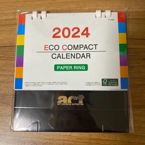 【新品未使用】2024年卓上カレンダー ECO COMPACT CALENDAR 15×13cm リング式