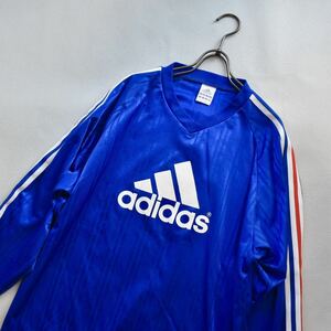 adidasゲームシャツ　センターロゴ　デカロゴ　フランスカラー　Lsize