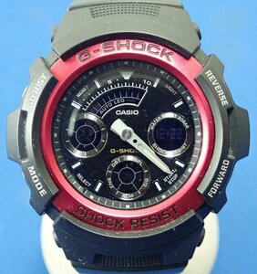 ◎CASIO　カシオ　G-SHOCK　ジーショック　腕時計　AW-591　ブラック×レッド系　稼働品
