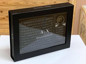 ■アルマーニエクスチェンジ ARMANI EXCHANGE 正規品 オールオーバーロゴ二つ折り財布＆キーリングセット 美品